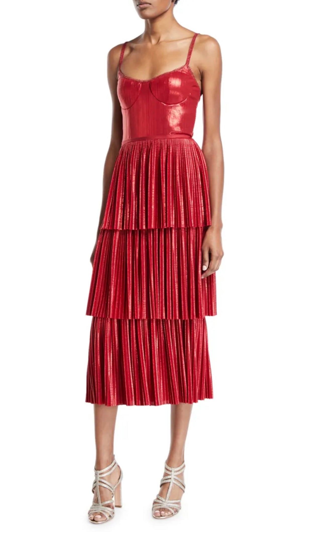 Marchesa Notte Midi Red dress