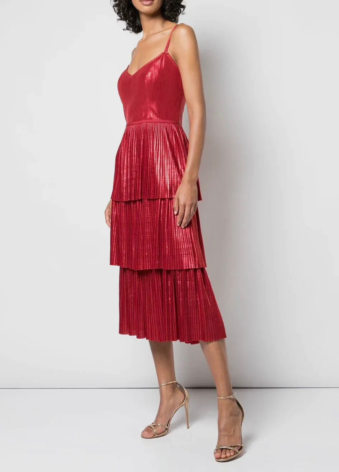 Marchesa Notte Midi Red dress