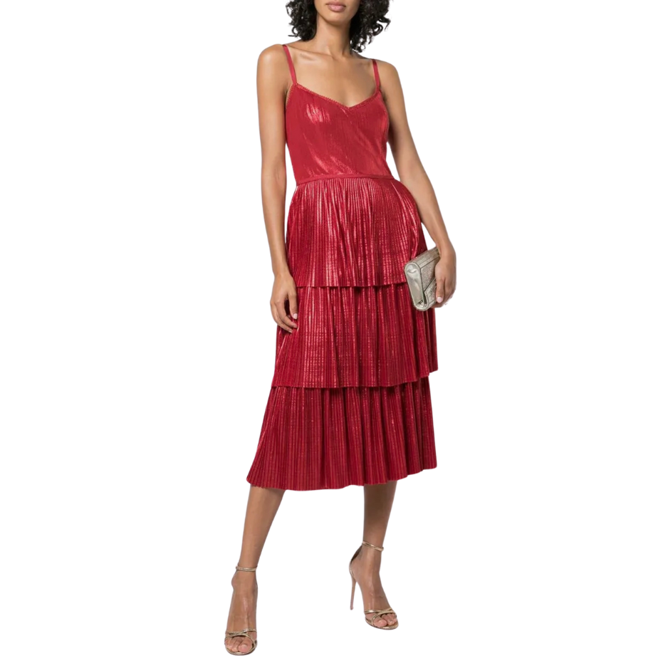 Marchesa Notte Midi Red dress